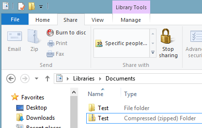 Windows File Explorer, Compressed Folder Example